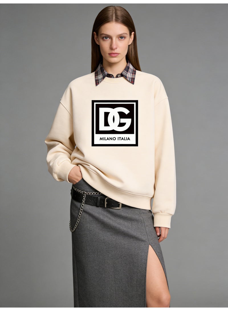 D&G 2026 New printed unisex T-neck sweatshirt, loose casual pullover for men and women, casual street wear. - Image 4